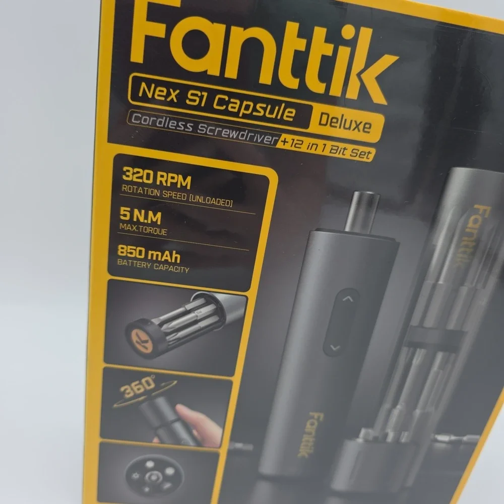 Fanttik Nex S1 Capsule Deluxe 3.7V Cordless Screwdriver Bundle + 12-Bits Set